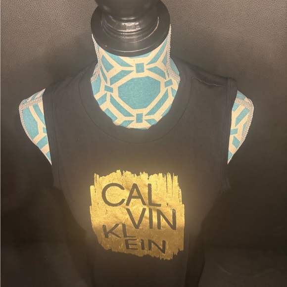 Calvin Klein Women's Long T-Shirt Dress Stretch Fabric, Shiny Logo, Size M - Picture 3 of 9